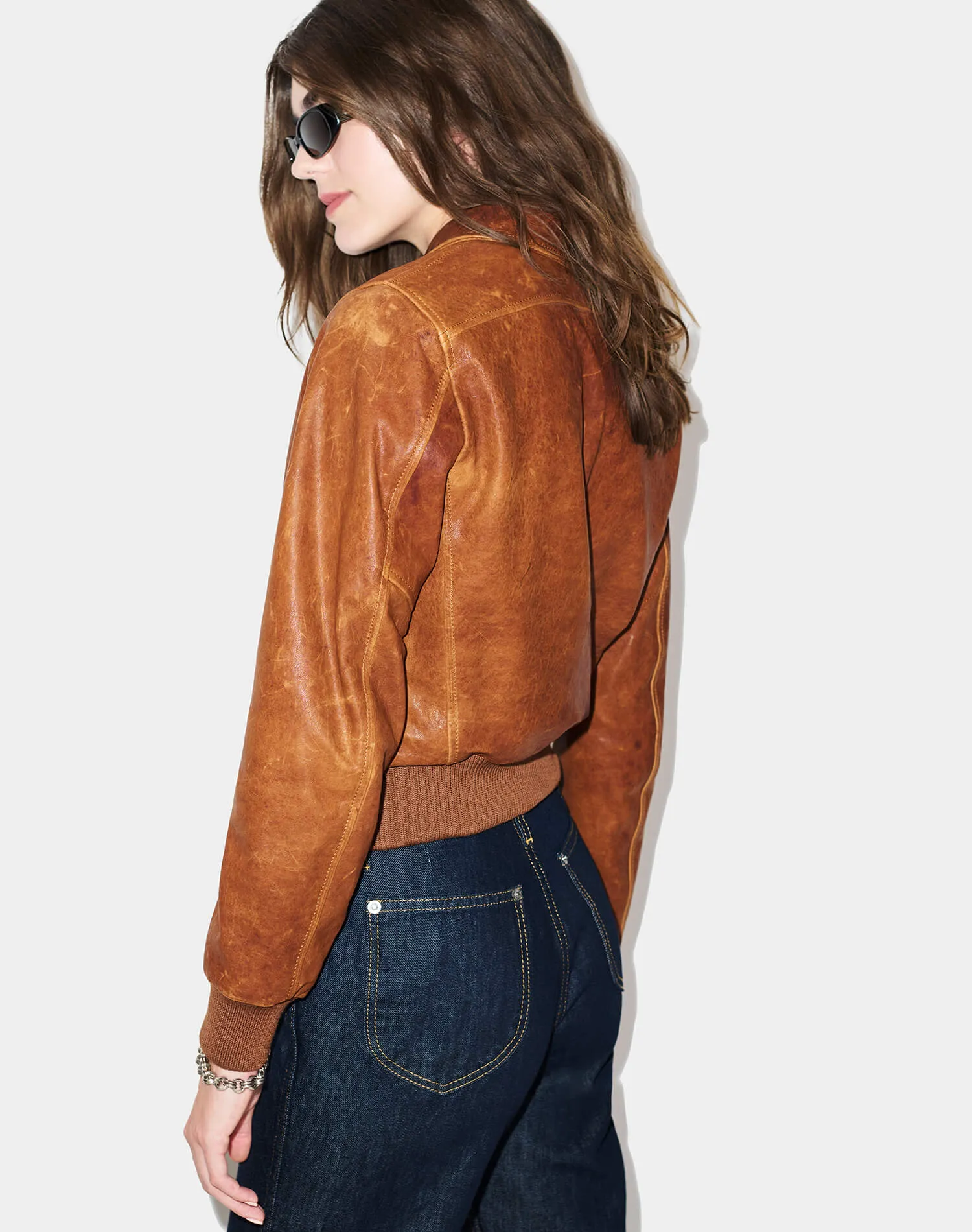 Quinn Jacket - Cognac sold by Re/Done product image thumbnail 3