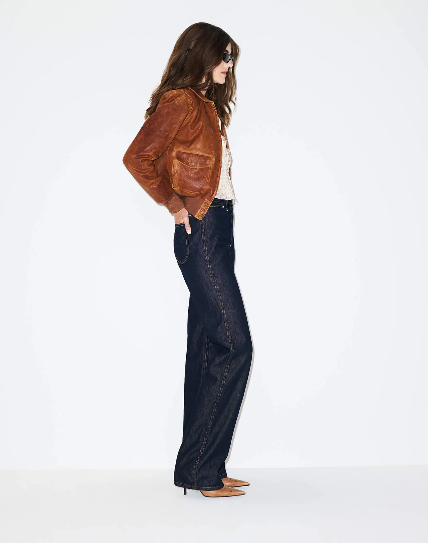 Quinn Jacket - Cognac sold by Re/Done product image thumbnail 5