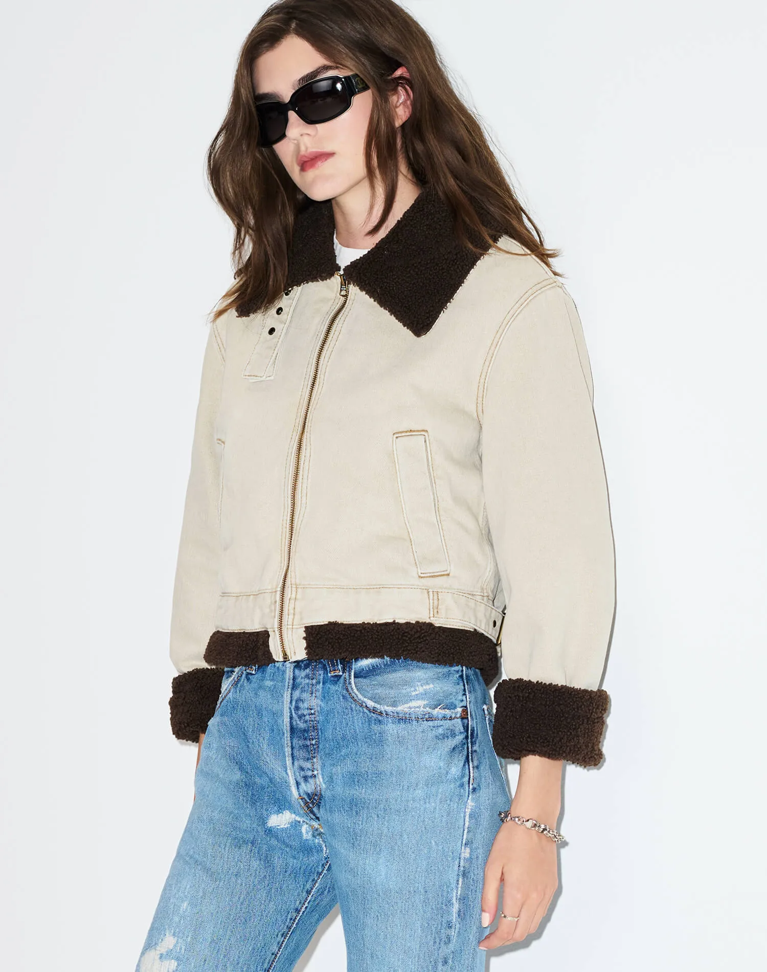 Aviator Jacket - Quiet Khaki sold by Re/Done product image thumbnail 4