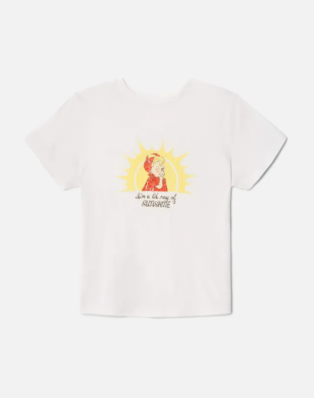 Surplus Burnout Classic "Ray of Sunshine" Tee - Vintage White made by Re/Done