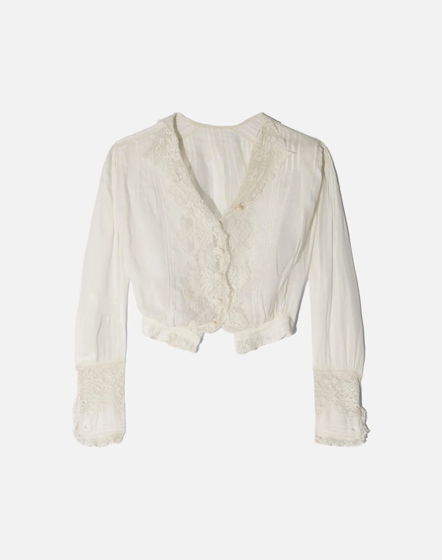 Vintage Victorian Era Cotton + Lace Top -#1746 sold by Re/Done