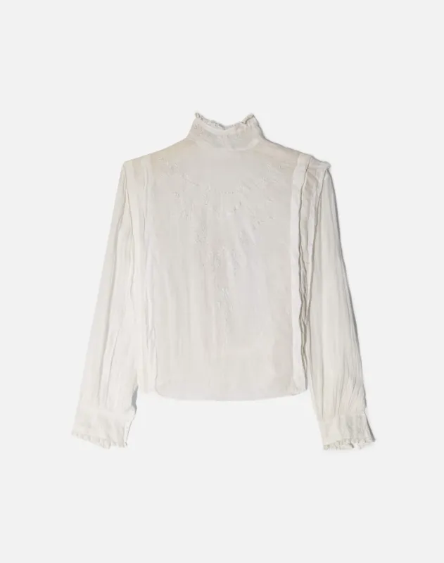 Vintage Victorian Era Cotton Embroidered Top -#1743 made by Re/Done