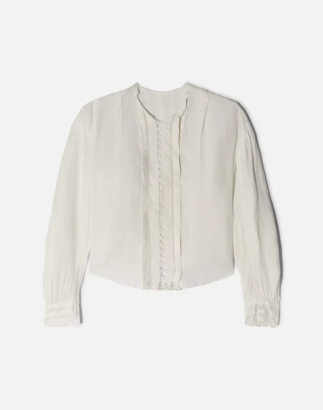 Vintage Victorian Era Cotton + Lace Top -#1740 made by Re/Done