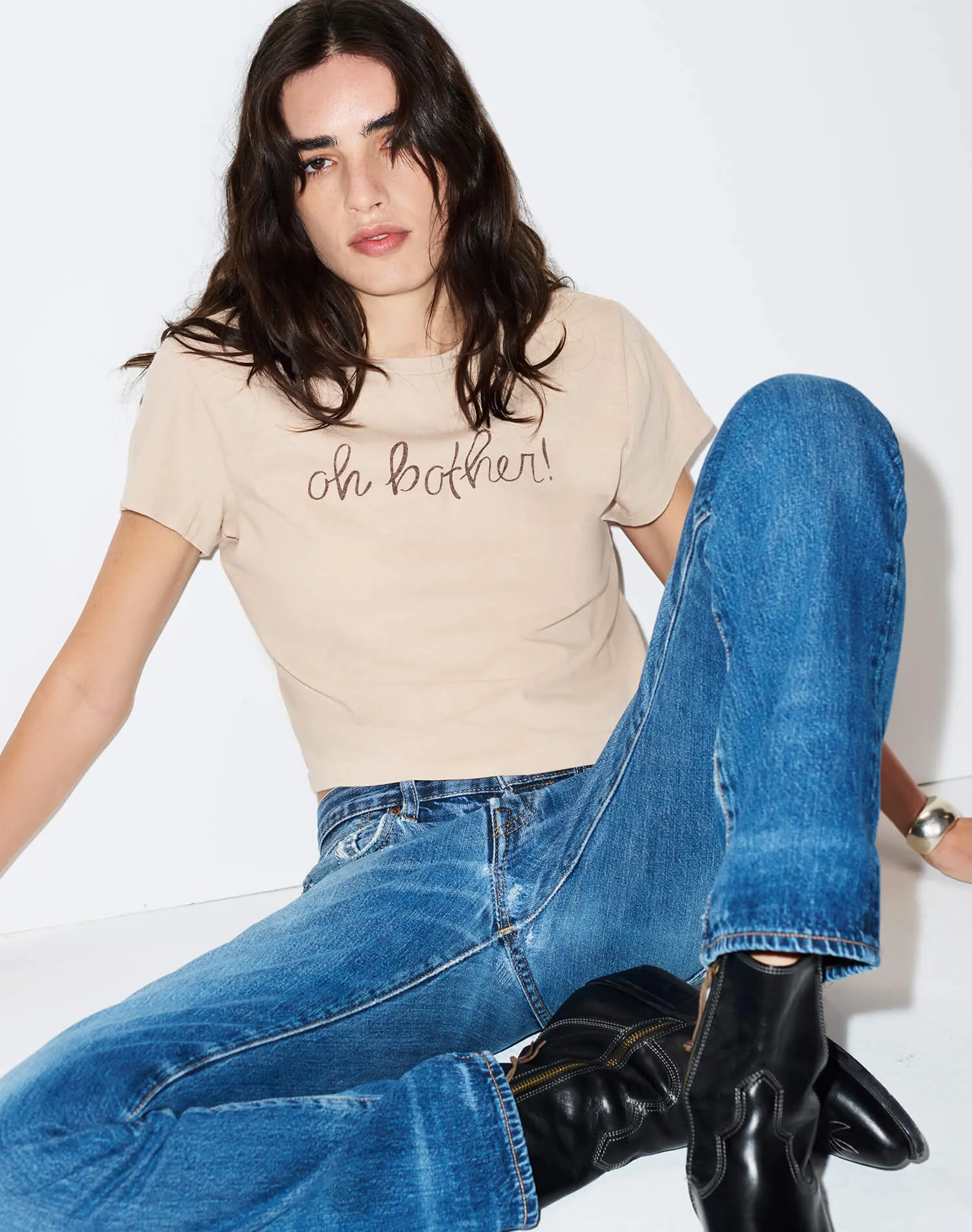 50s Boxy Tee Oh Bother - Khaki sold by Re/Done product image thumbnail 3