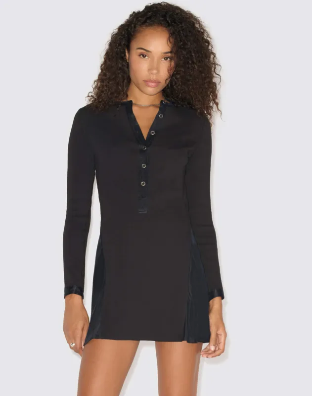 Ruby Henley Dress - Washed Black made by Re/Done