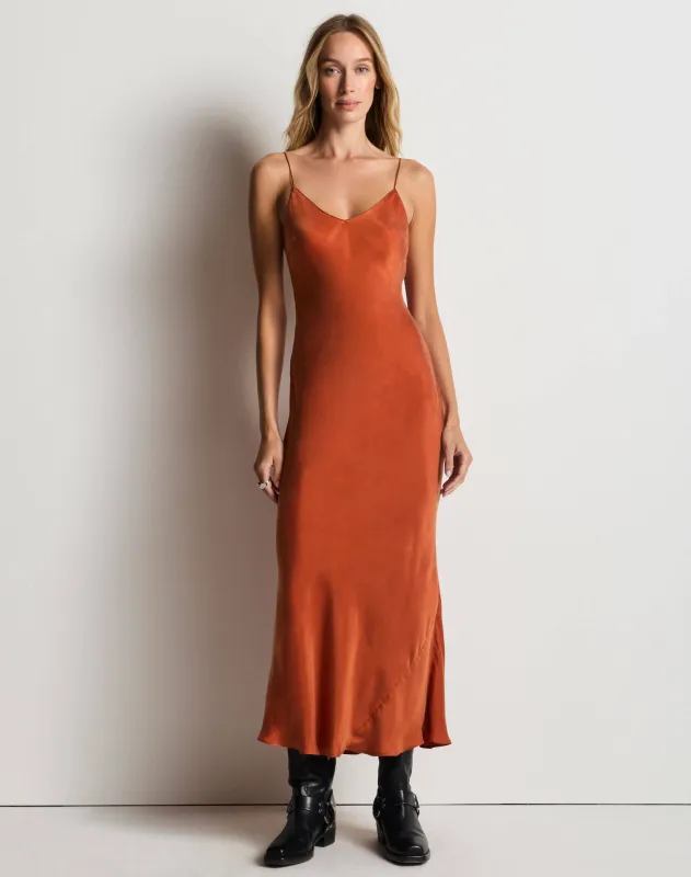 Claire Slip Dress - Cognac made by Re/Done