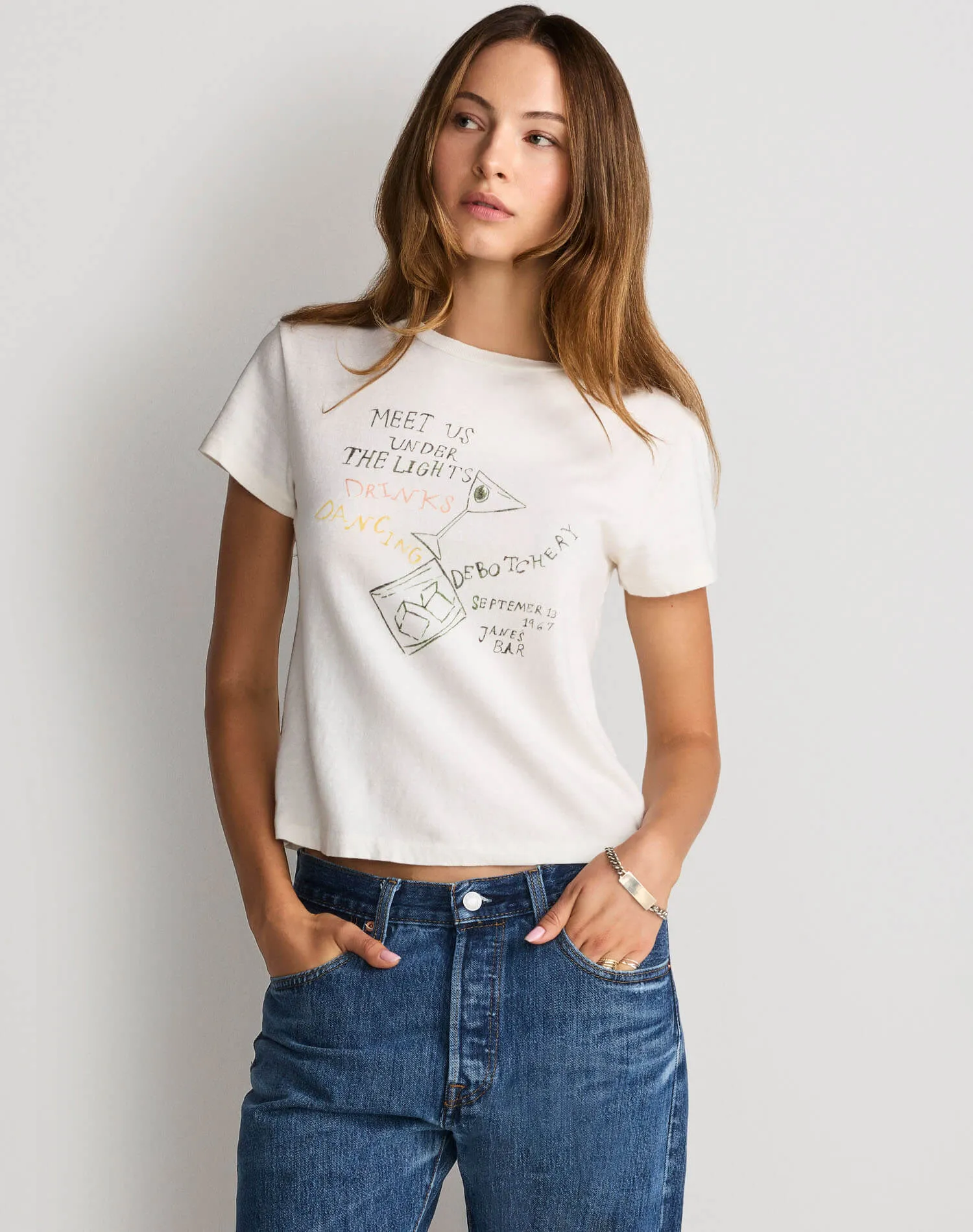 Classic Tee Janes Bar - Vintage White sold by Re/Done