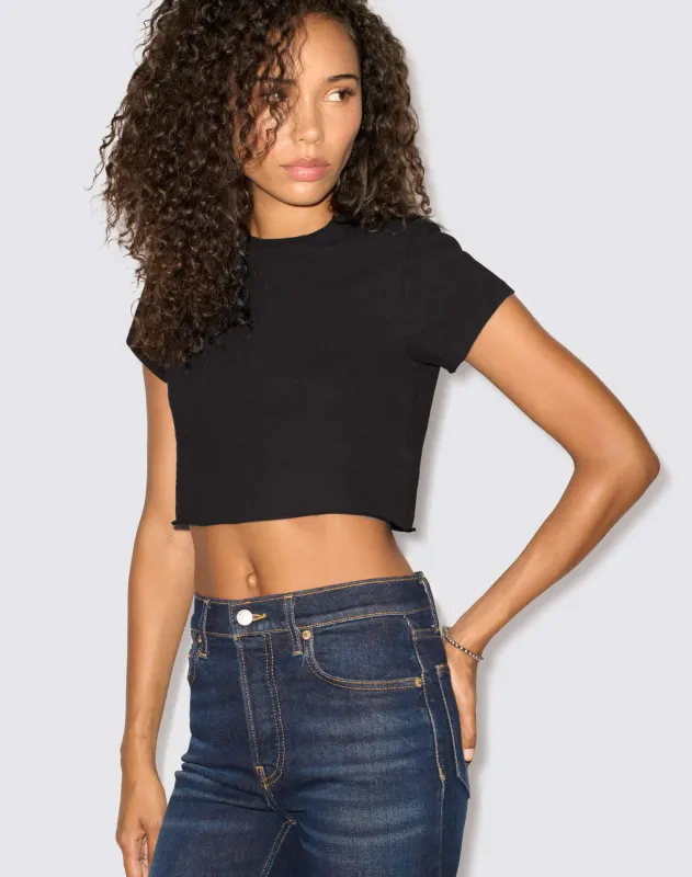 Hanes Cropped 60s Slim Tee - Black made by Hanes
