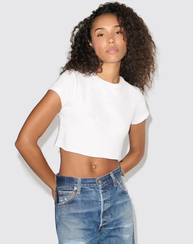 Hanes Cropped 60s Slim Tee - White made by Hanes