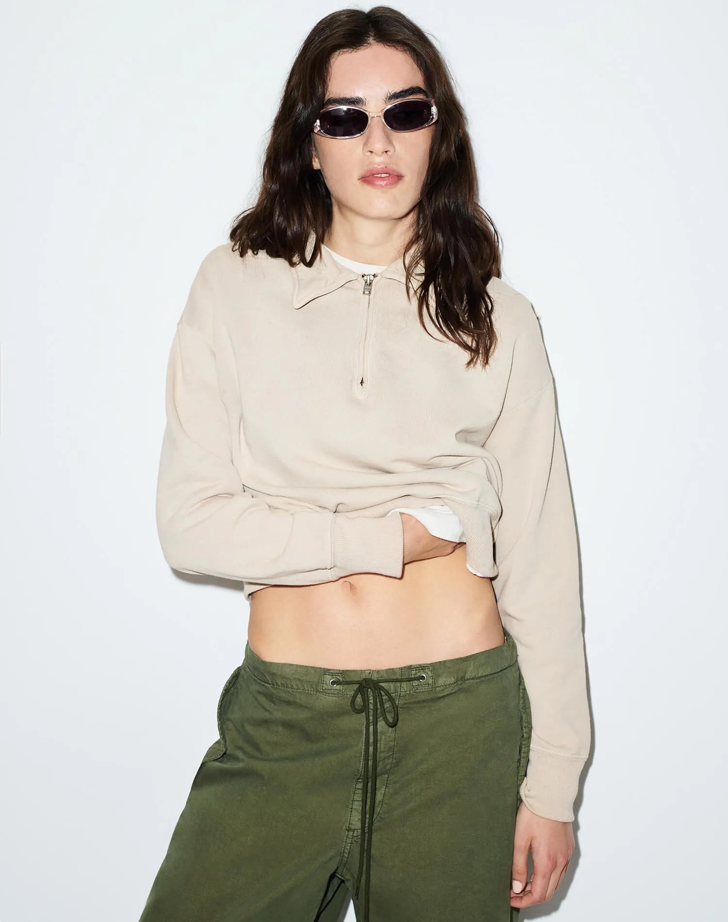 Benny Half Zip - Khaki sold by Re/Done
