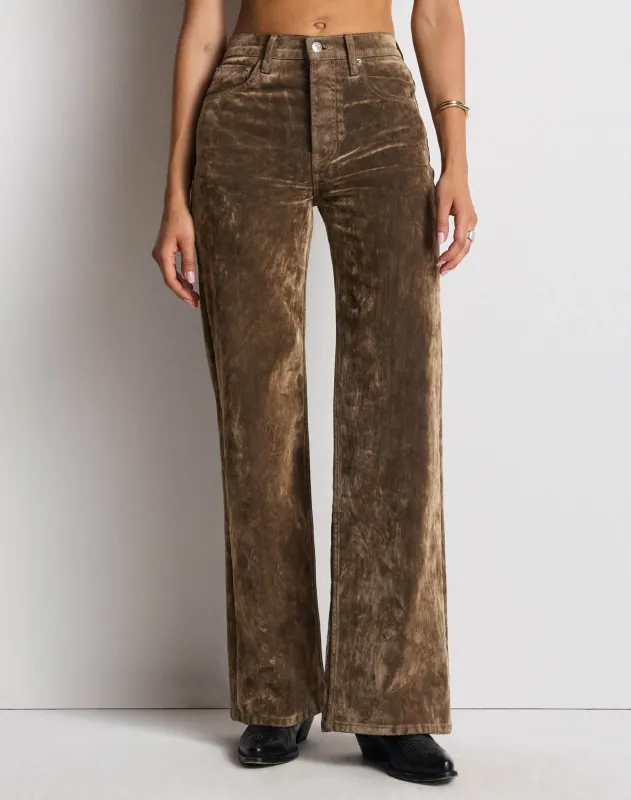 High Rise Wide Leg - Beige Flock made by Re/Done