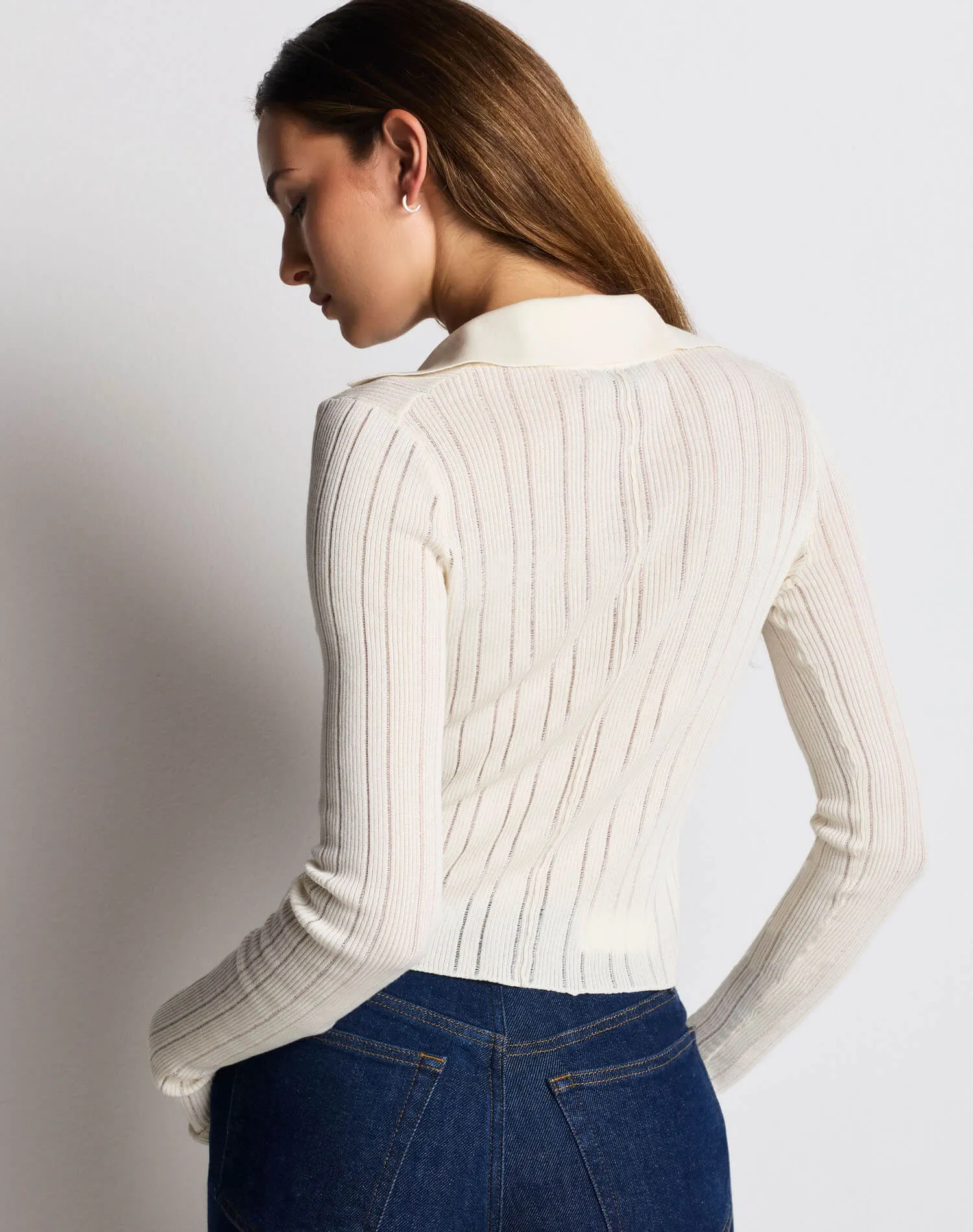 Jaxson Knit Polo - Ivory sold by Re/Done product image thumbnail 2