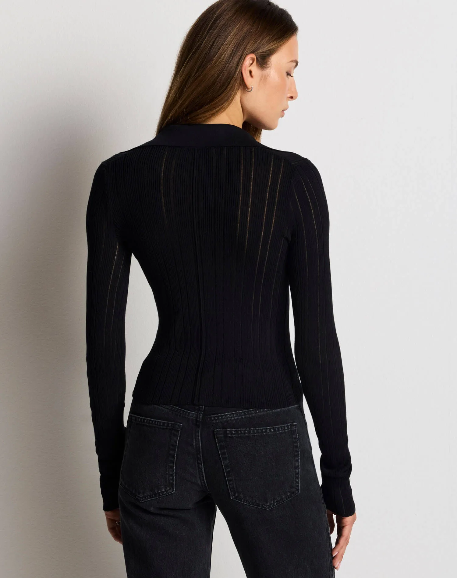 Jaxon Knit Polo - Black sold by Re/Done product image thumbnail 2