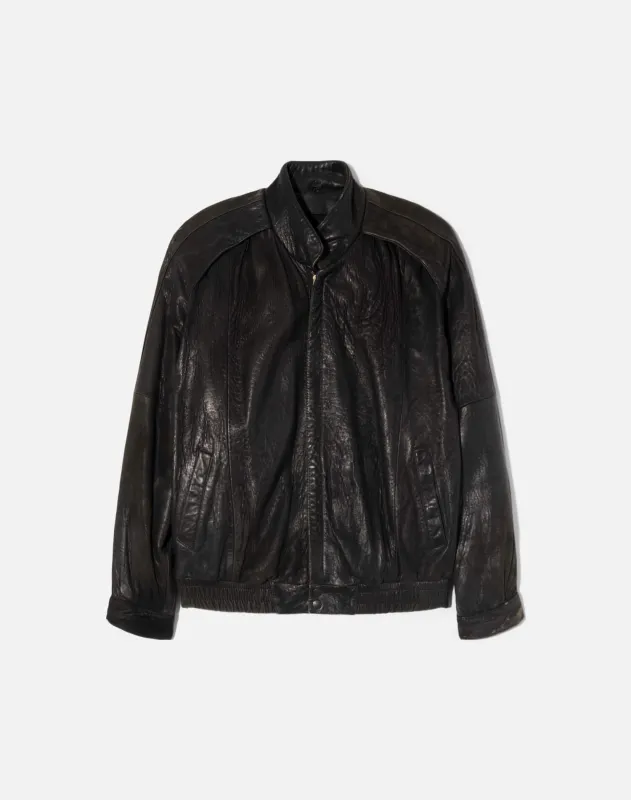 Vintage 80s Leather Bomber -#2055 made by Re/Done