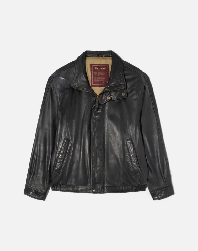 Vintage 80s Leather Bomber -#2054 made by Re/Done