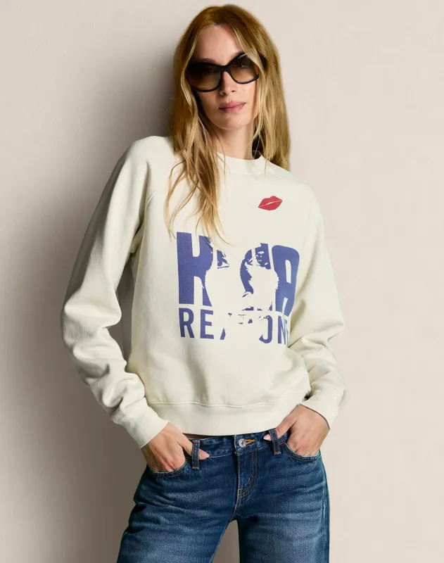 Austen Crewneck Logo Face - Vintage White made by Re/Done
