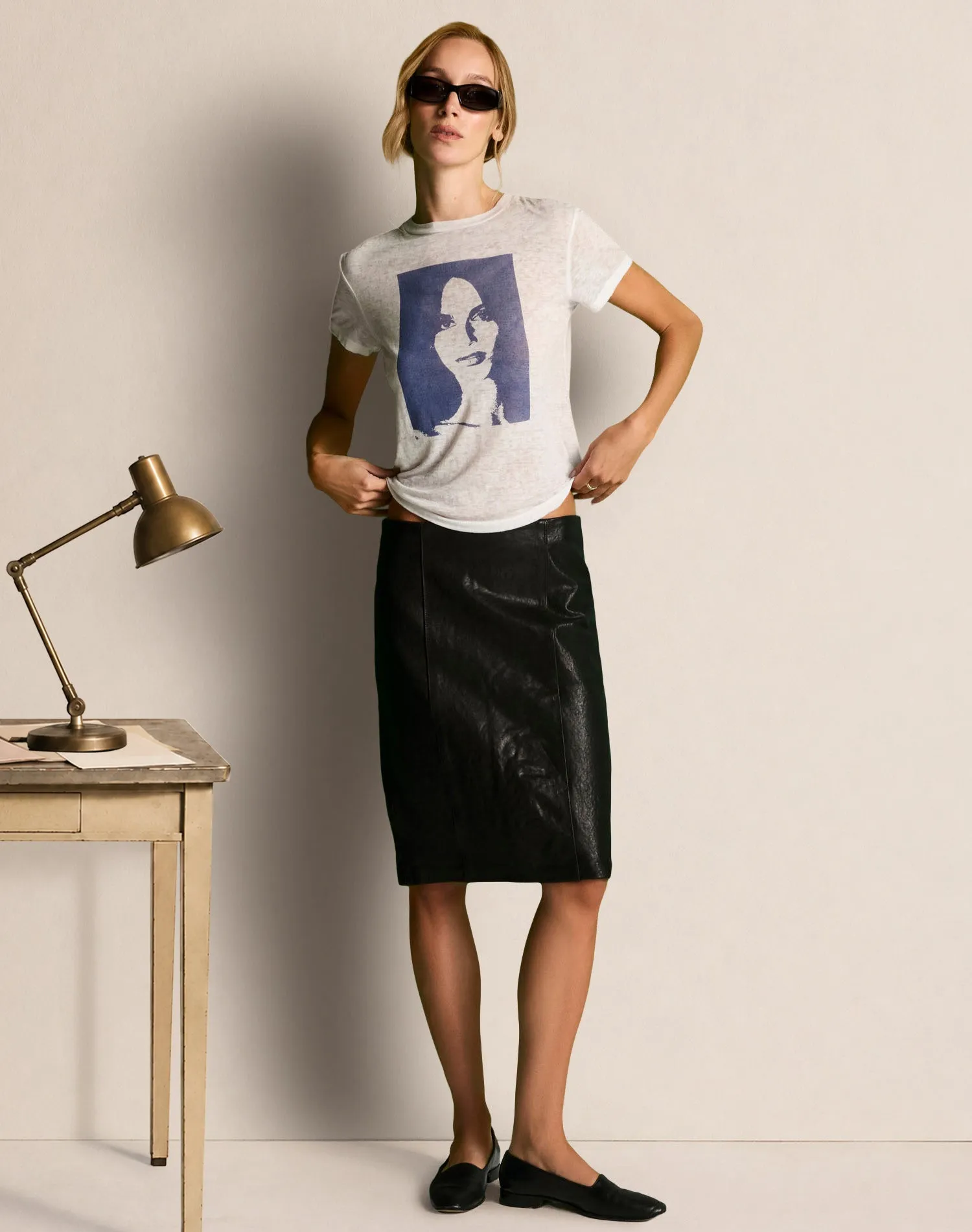 50s Boxy Tee Kaia - Optic White sold by Re/Done