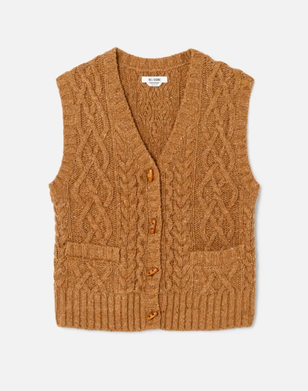 50s Cardigan Vest - Caramel sold by Re/Done