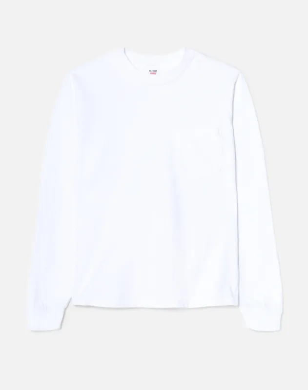Pocket Long Sleeve Tee - Optic White sold by Re/Done