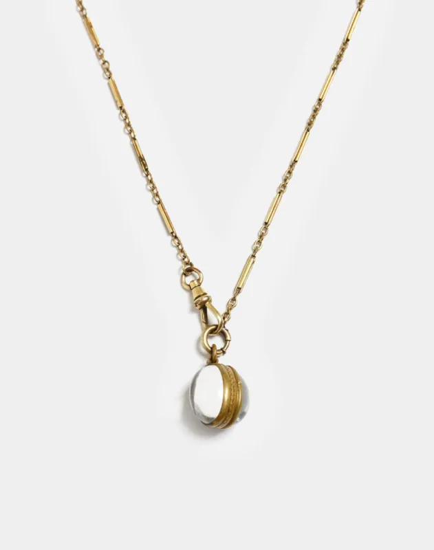 20s Brass Chain with Victorian Pools of Light Photo Locket sold by Re/Done