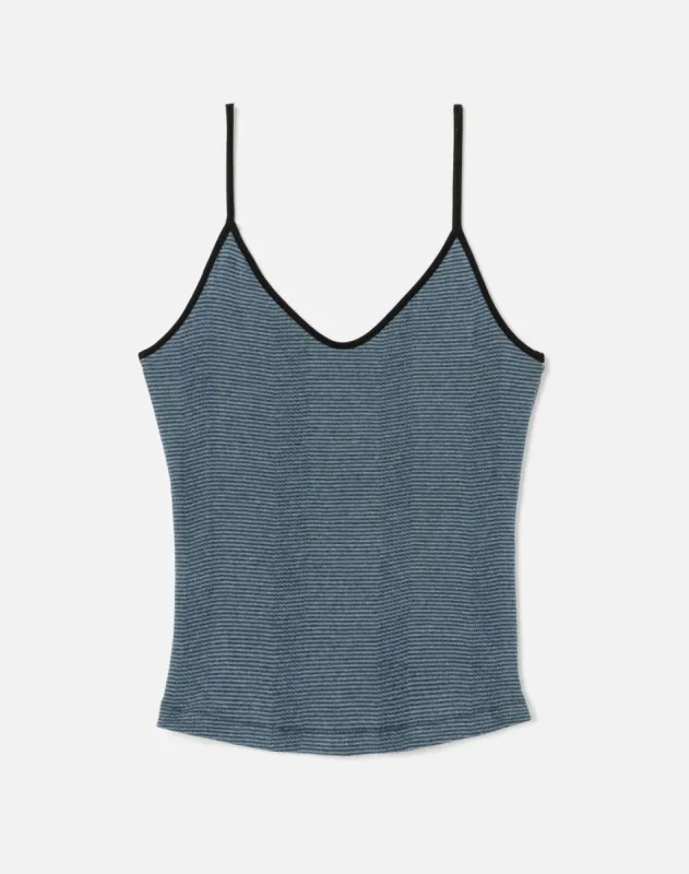 90s Spaghetti Strap Tank - Steel Blue Stripe sold by Re/Done