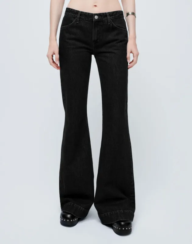 70s Low Rise Bell Bottom - Black made by Re/Done