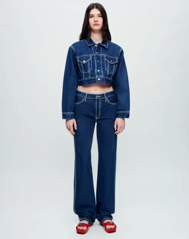 Loose Long - Chunky Stitch with Indigo made by Re/Done