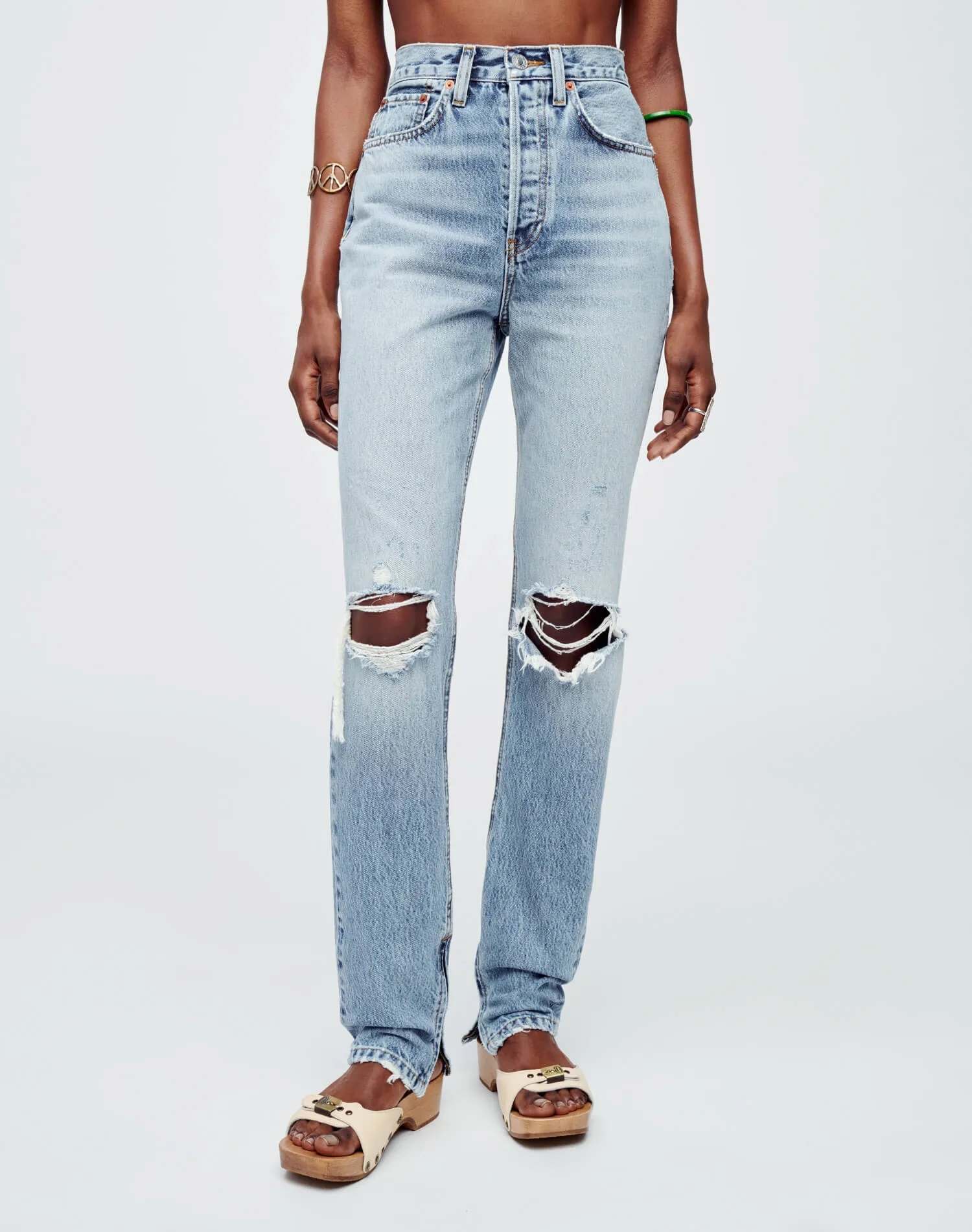 Super High Drainpipe - Destroy Wrecking Blue sold by Re/Done product image thumbnail 3