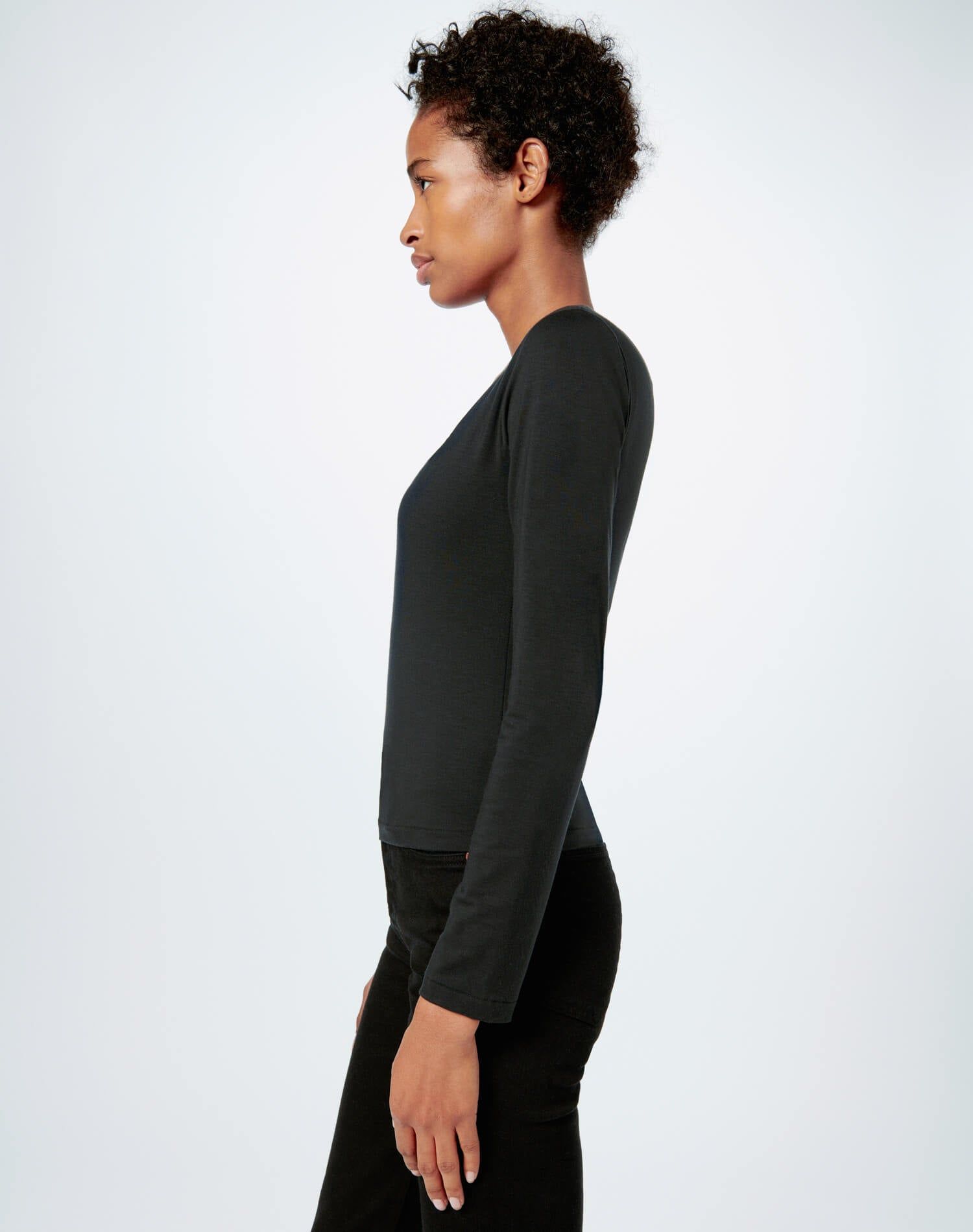 80s Square Neck Long Sleeve Tee - Black sold by Re/Done product image thumbnail 5