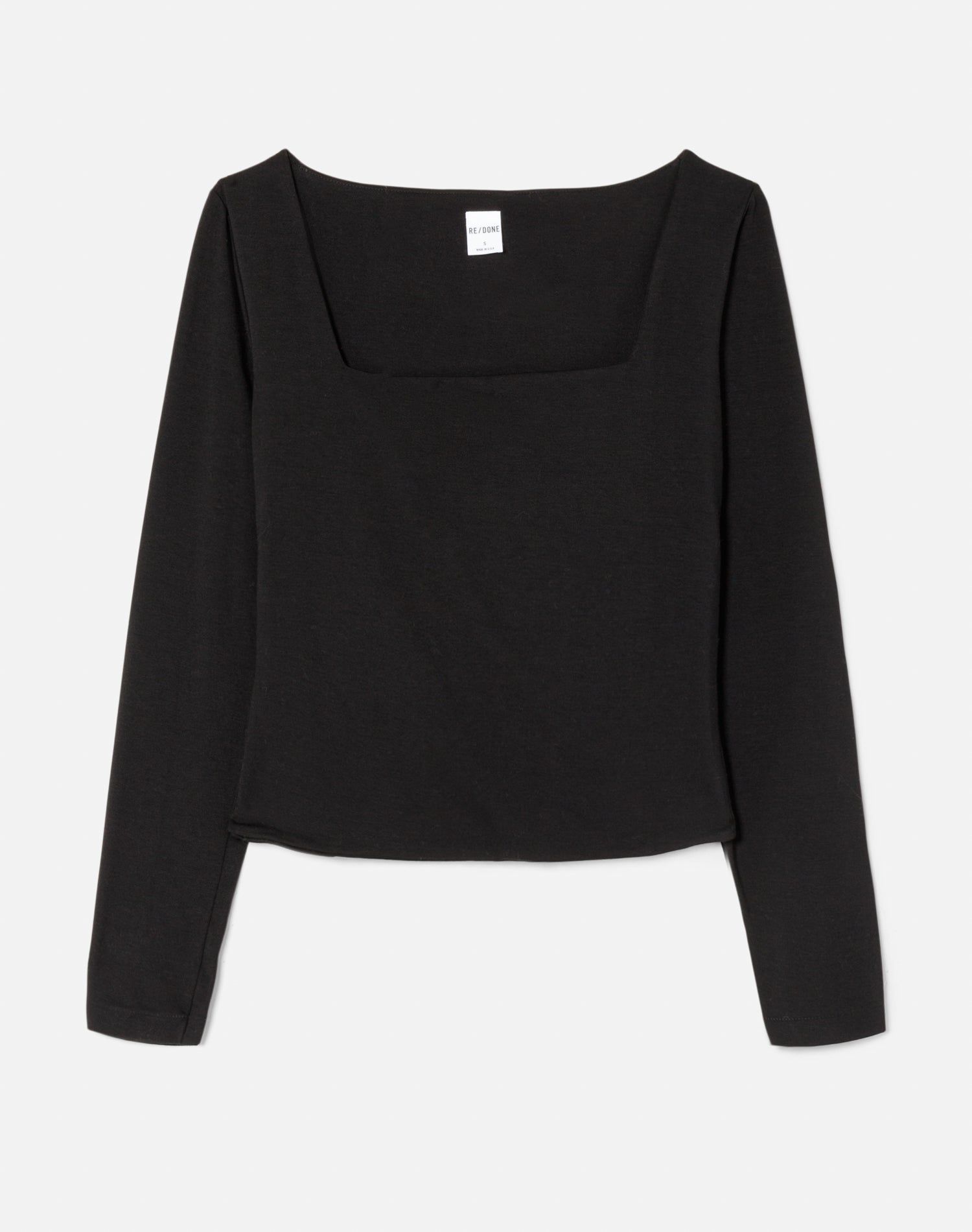 80s Square Neck Long Sleeve Tee - Black sold by Re/Done