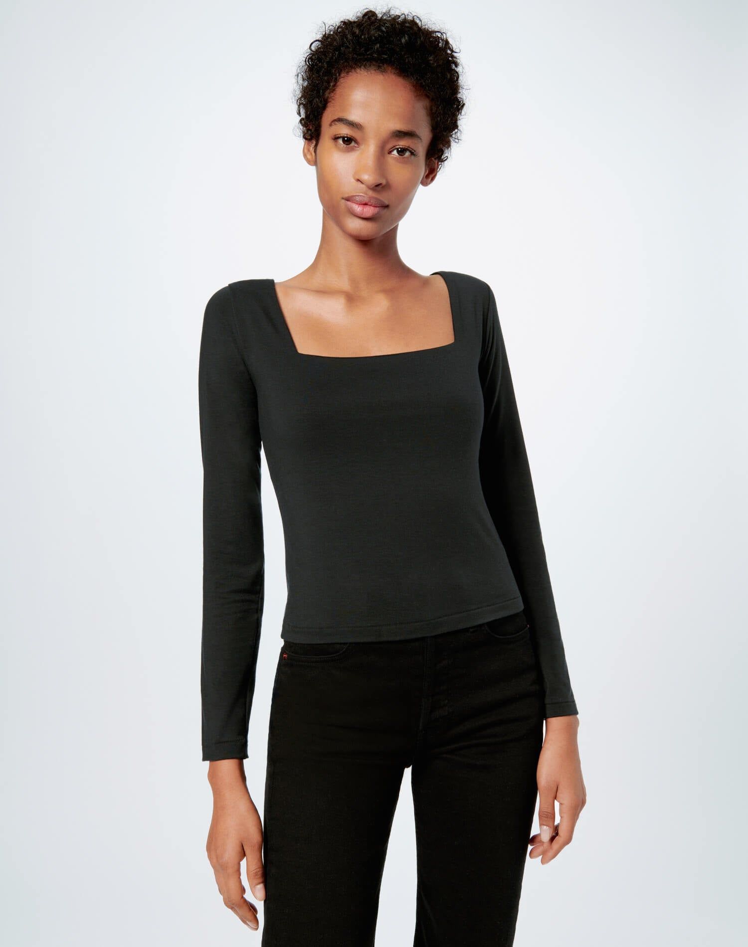 80s Square Neck Long Sleeve Tee - Black sold by Re/Done product image thumbnail 7