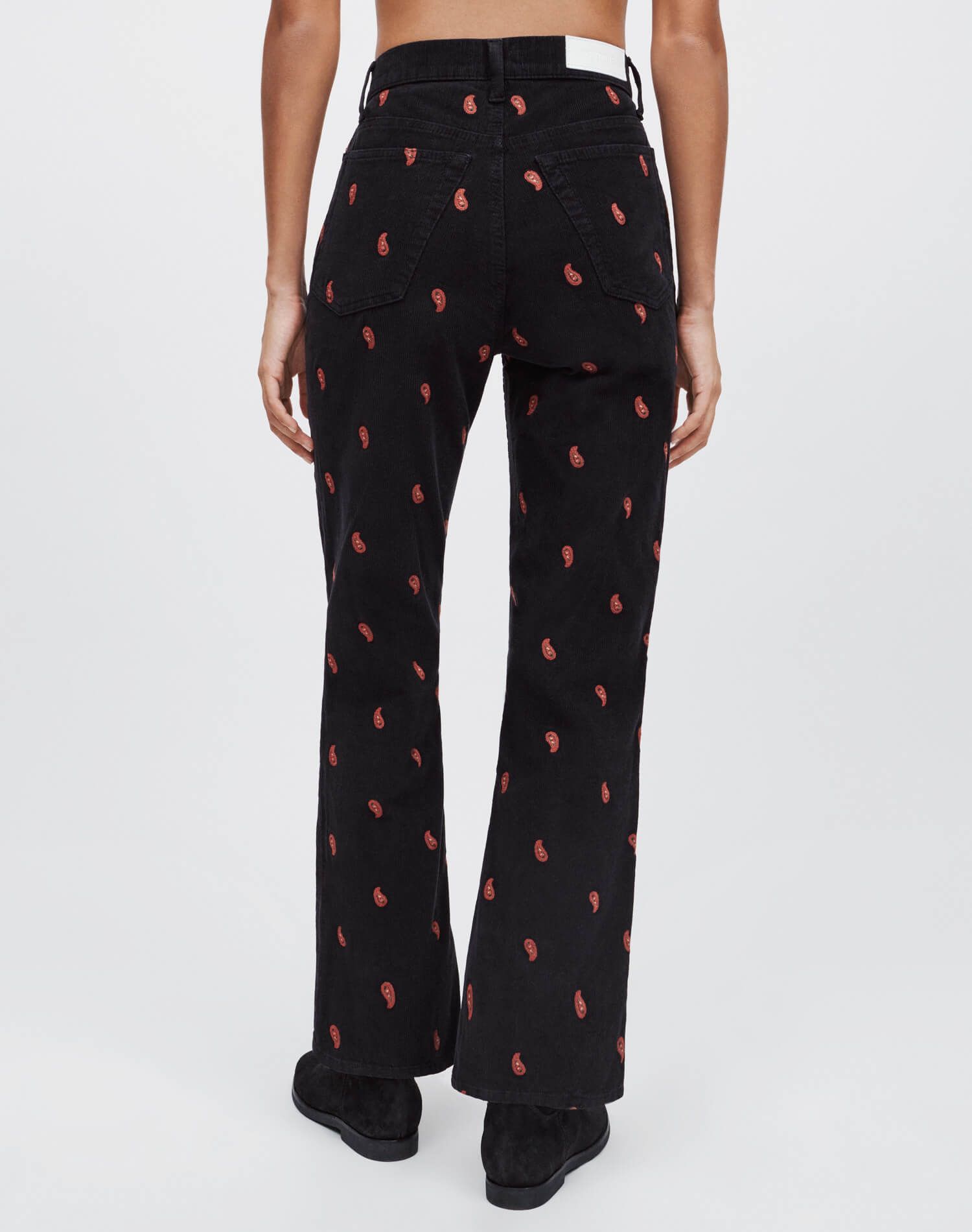 70s Corduroy Loose Flare - Washed Black with Embroidery sold by Re/Done product image thumbnail 6