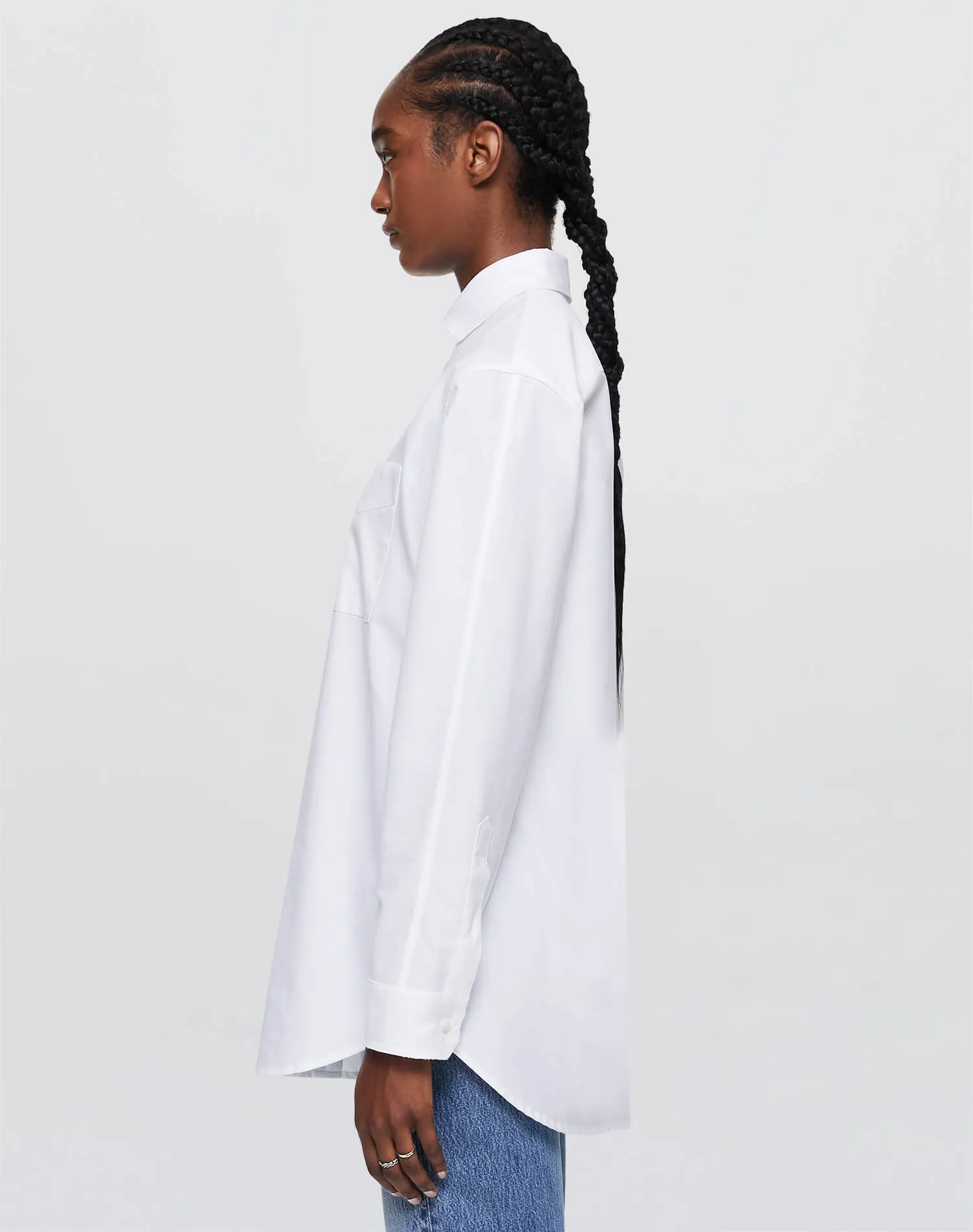 Oversized Button Up - White sold by Re/Done product image thumbnail 4