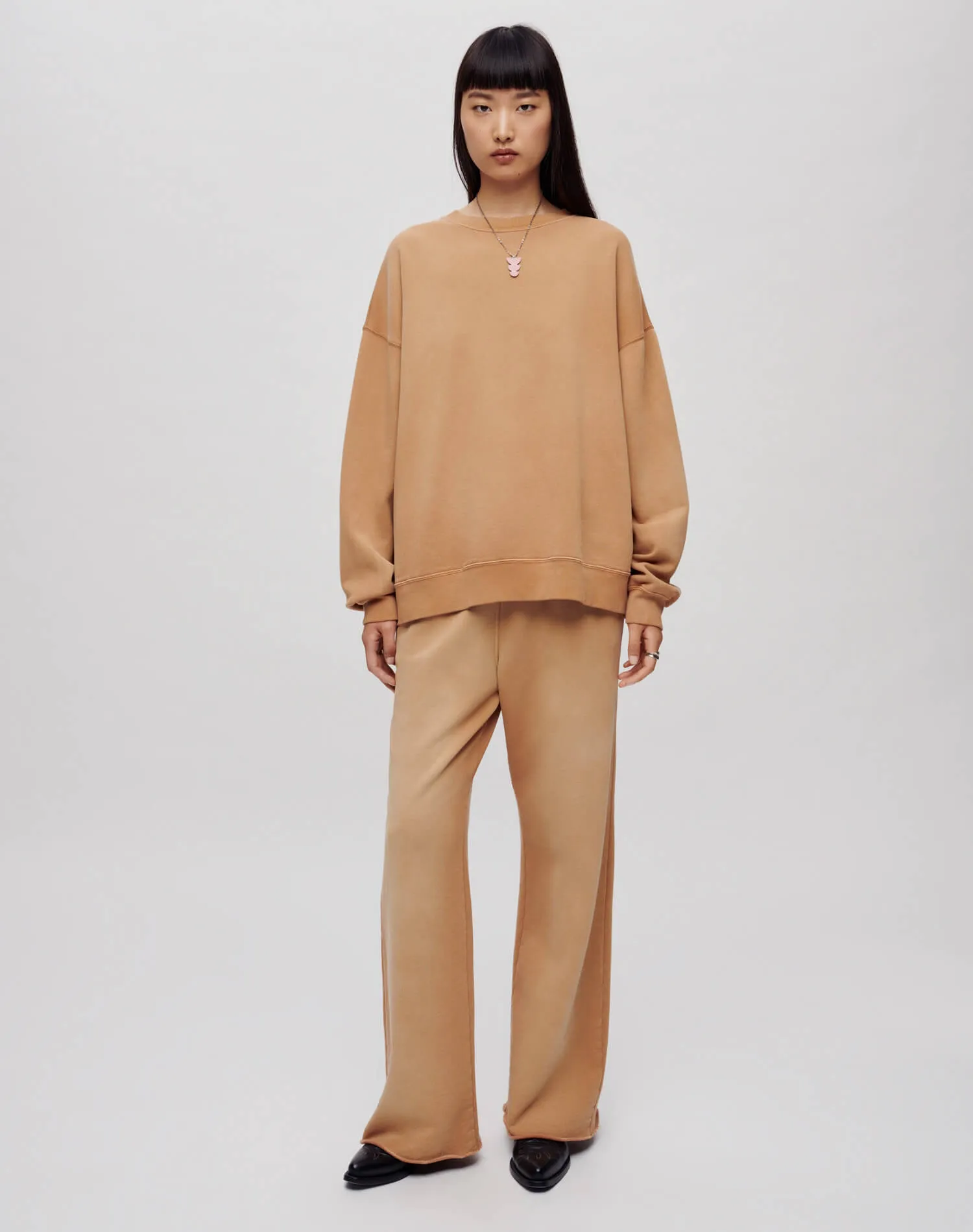 Hanes Oversized Crewneck - Faded Chestnut sold by Re/Done product image thumbnail 2