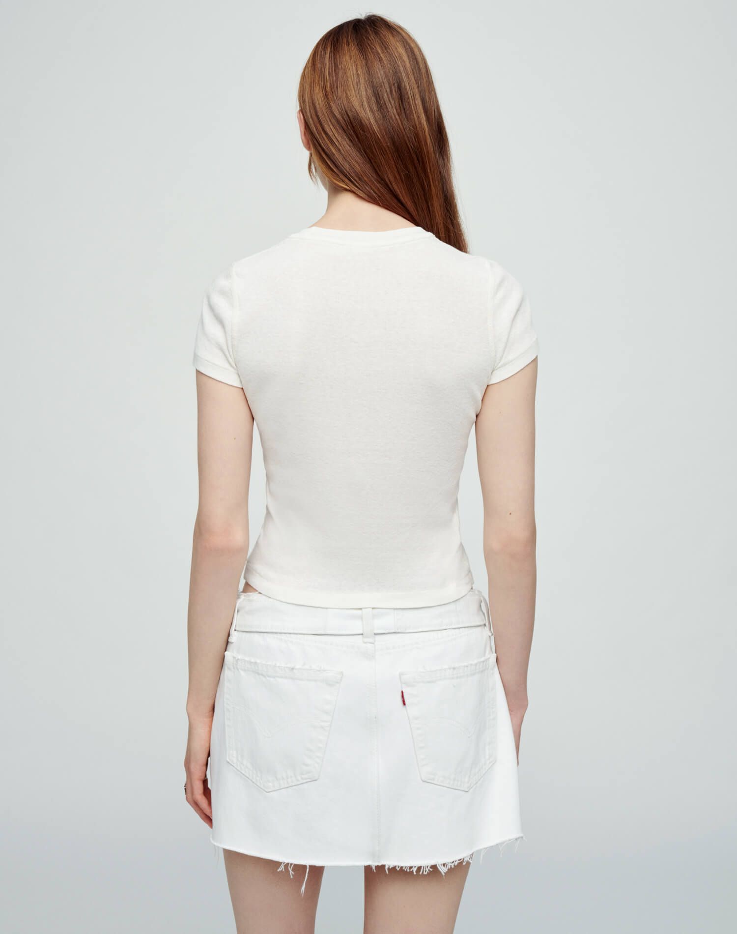 90s Baby Tee "Girl" - Vintage White sold by Re/Done product image thumbnail 5