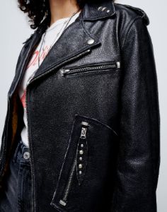 Oversized Moto Jacket - Black Leather sold by Re/Done