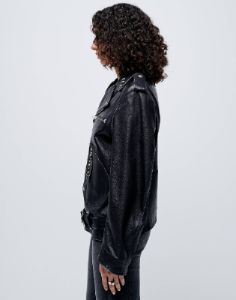 Oversized Moto Jacket - Black Leather sold by Re/Done
