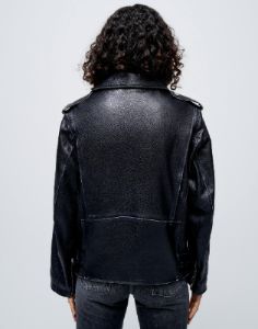 Oversized Moto Jacket - Black Leather sold by Re/Done
