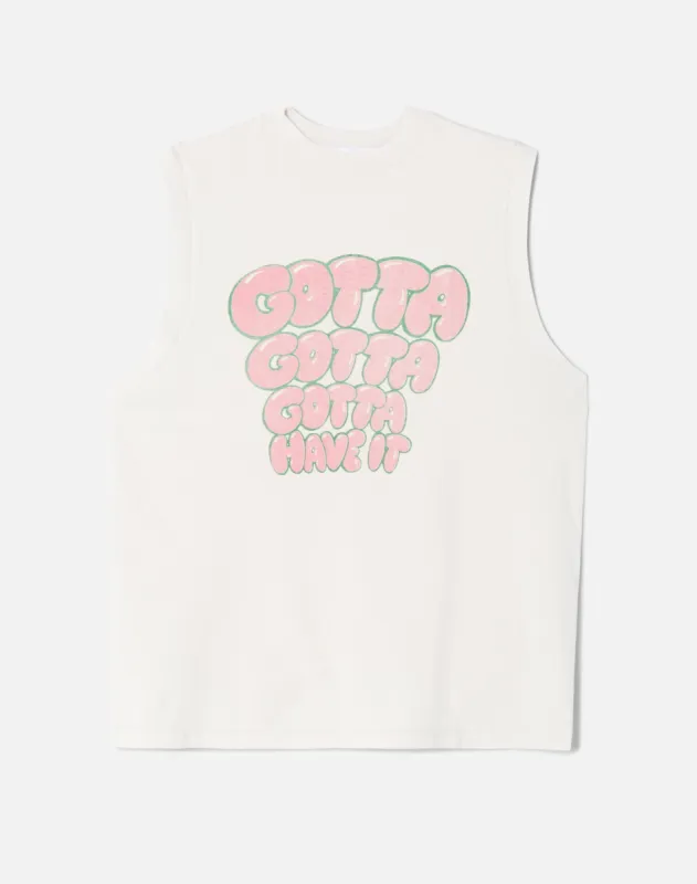 Oversized Muscle "Gotta Have It" Tank - Vintage White sold by Re/Done