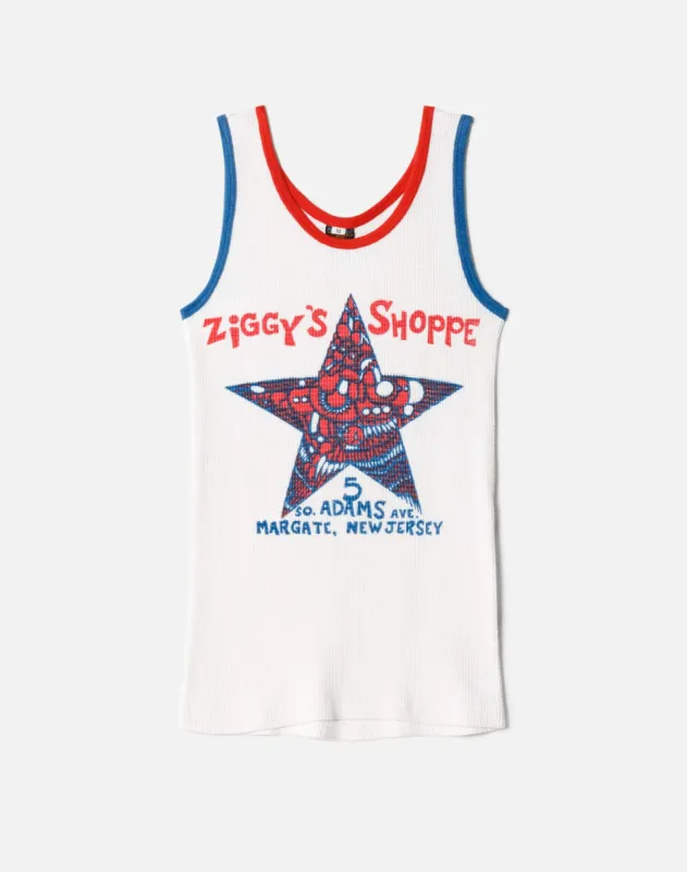 60s Ziggy's Shop Two Tone Waffle Ringer Tank sold by Re/Done