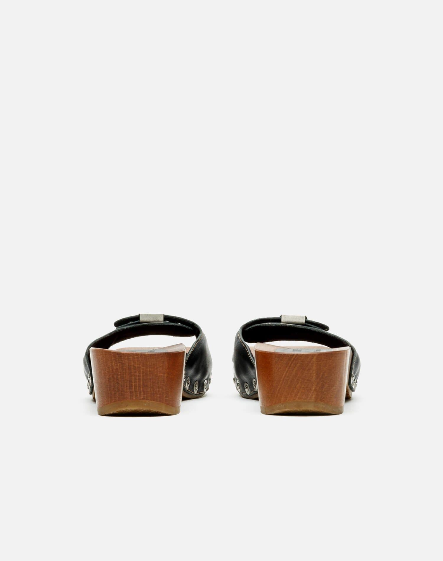 Scholl Clog Sandal - Black Leather sold by Re/Done product image thumbnail 4