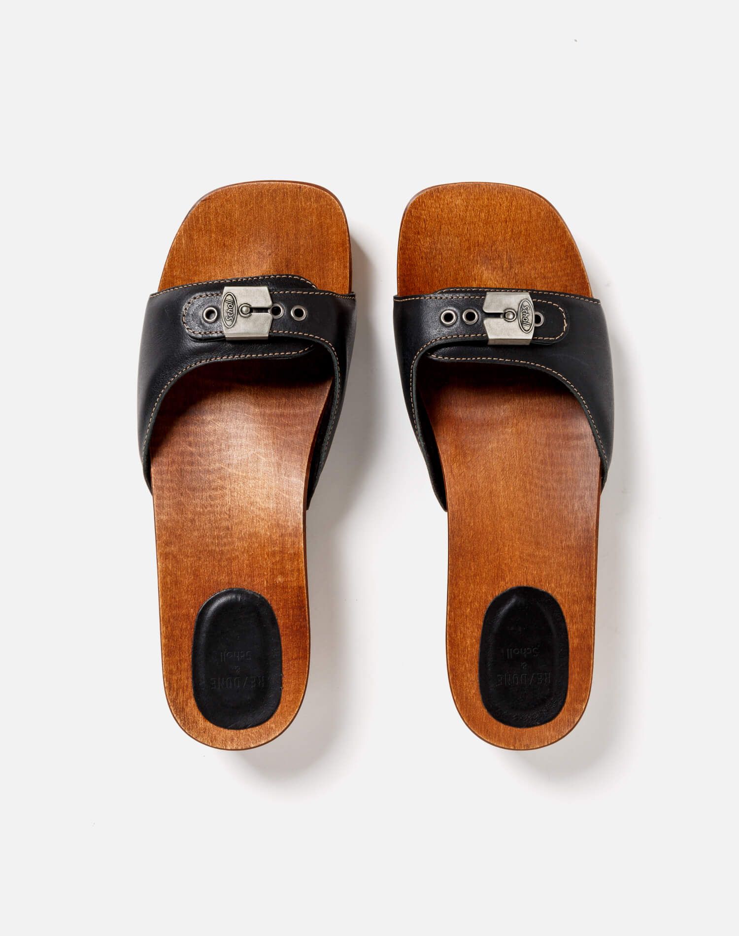 Scholl Clog Sandal - Black Leather sold by Re/Done product image thumbnail 3