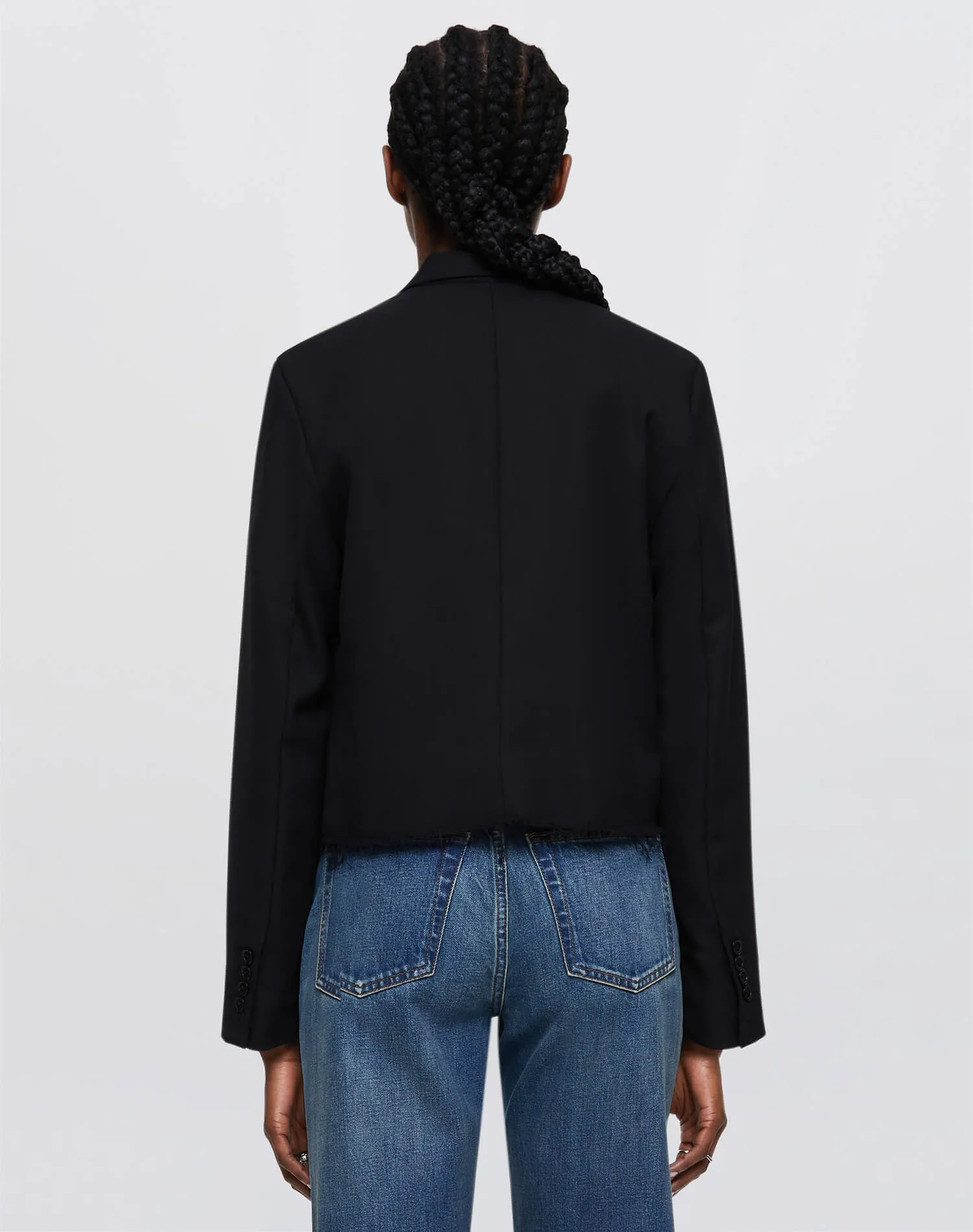 Cutoff Boyfriend Blazer - Black sold by Re/Done product image thumbnail 5