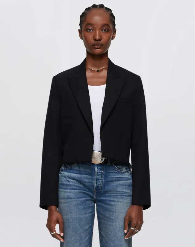 Cutoff Boyfriend Blazer - Black sold by Re/Done