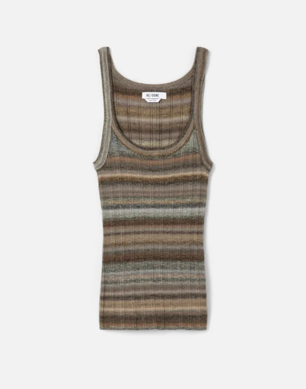 Ribbed Top - Grey Space Dye sold by Re/Done