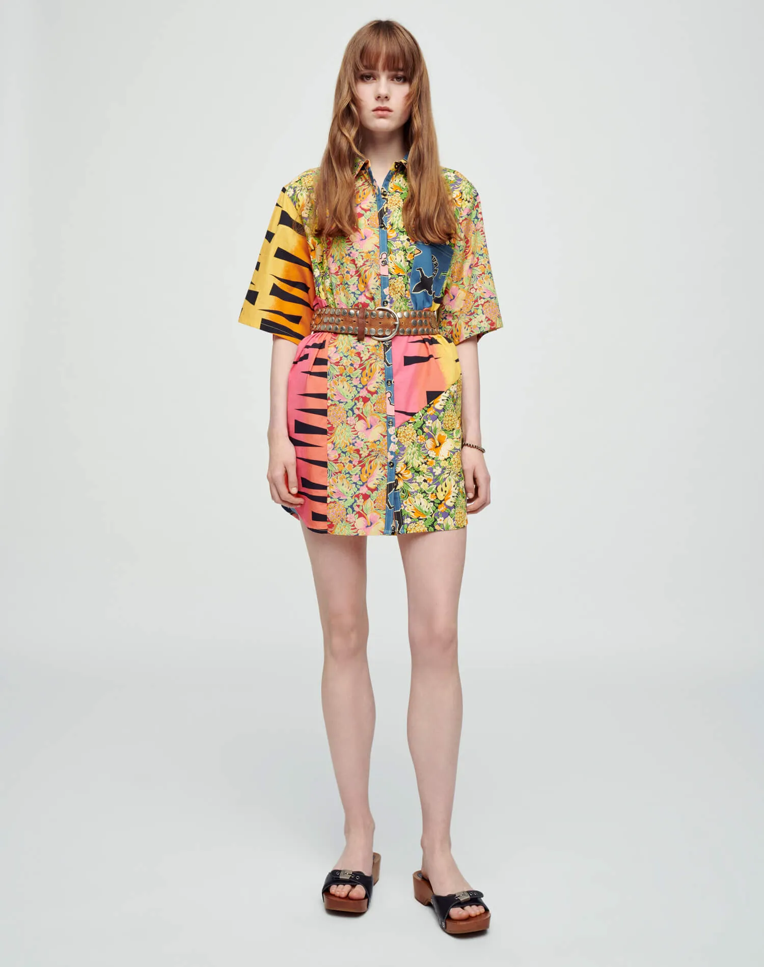 Oversized Shirt Dress - Multi Pineapple sold by Re/Done product image thumbnail 4