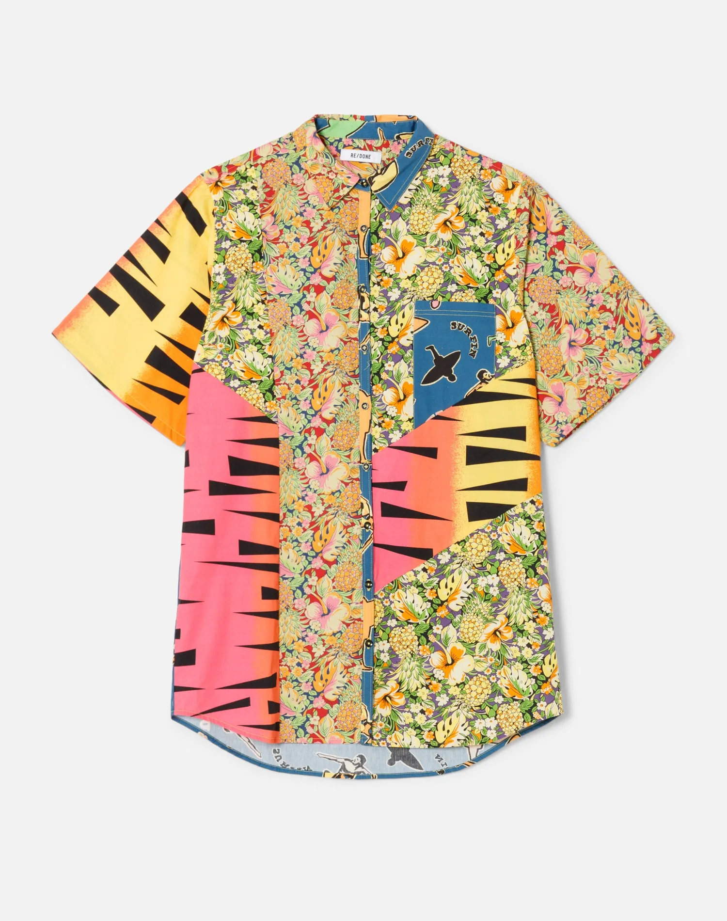 Oversized Shirt Dress - Multi Pineapple sold by Re/Done