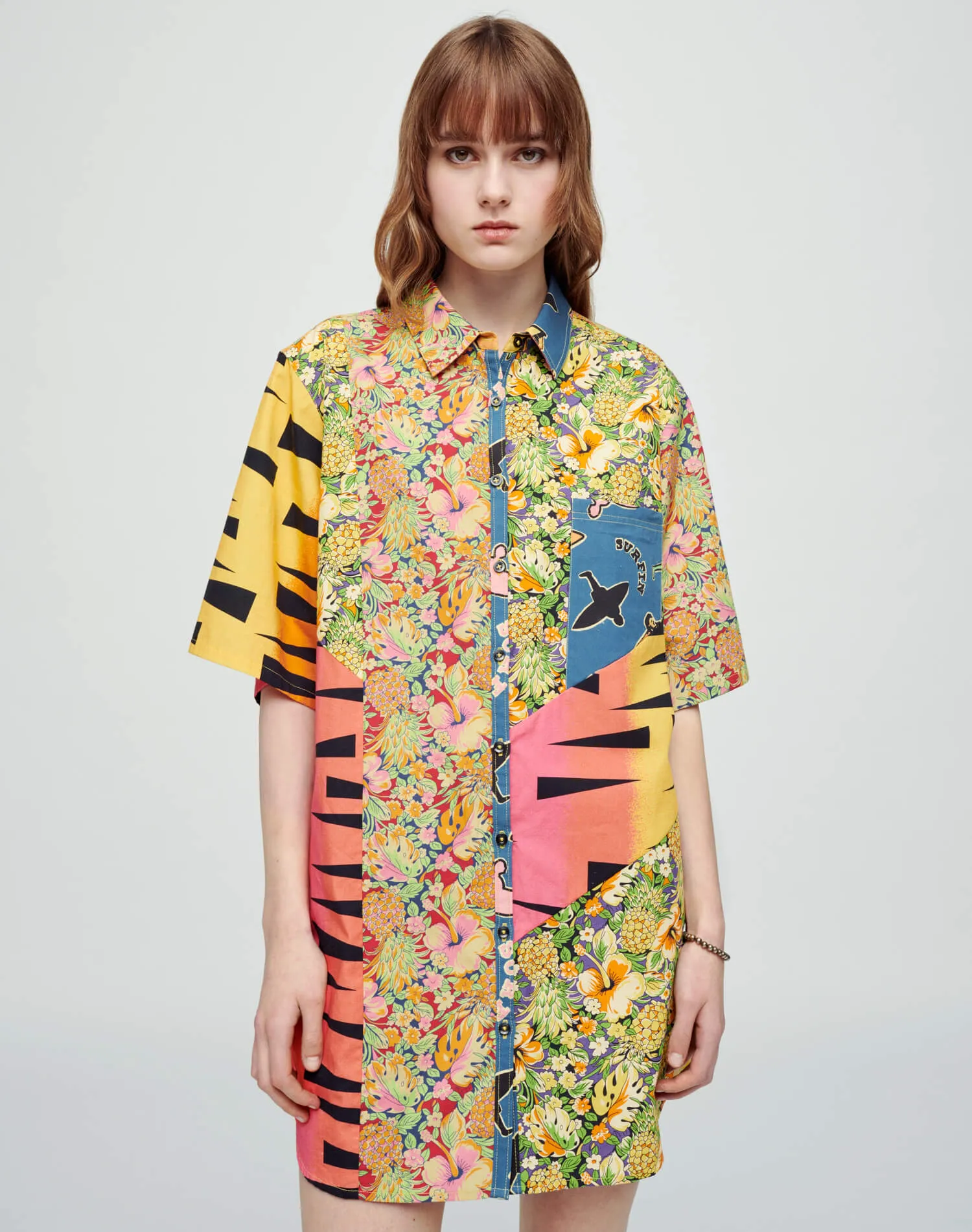 Oversized Shirt Dress - Multi Pineapple sold by Re/Done product image thumbnail 3