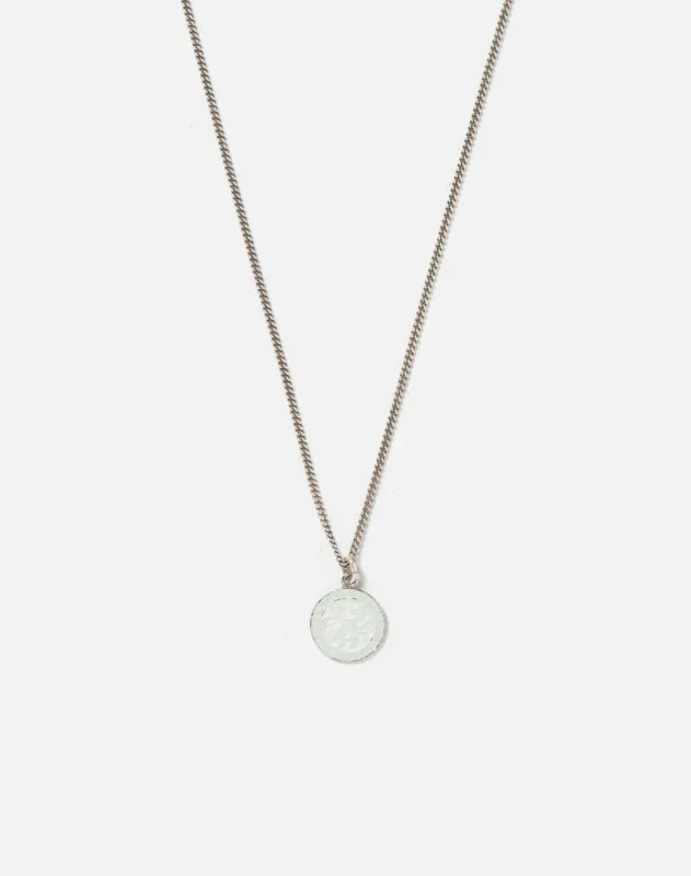 60s Sterling White Enamel St. Christopher Necklace sold by Re/Done