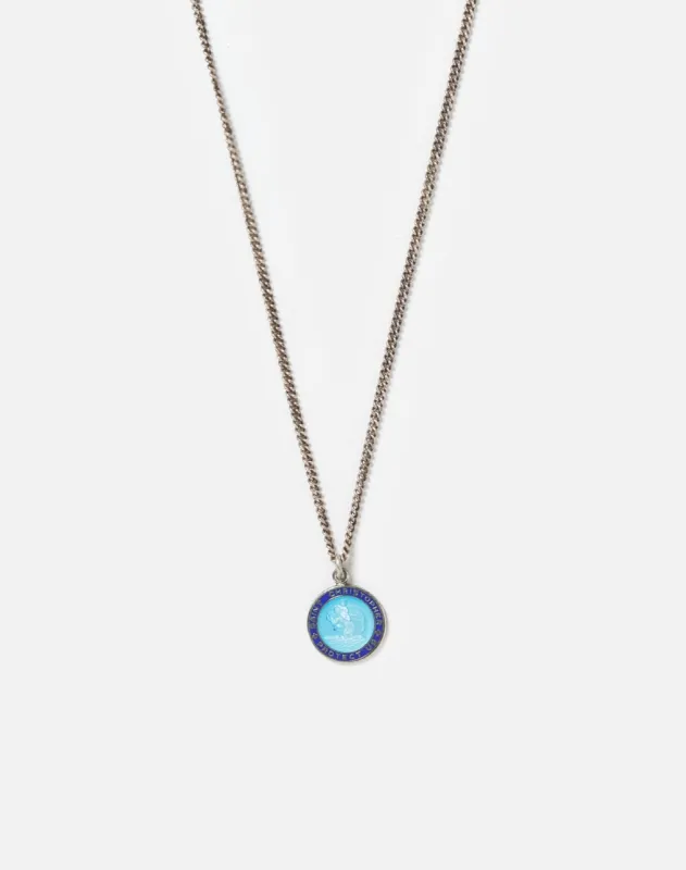 60s Enamel Sterling St. Christopher Necklace made by Re/Done